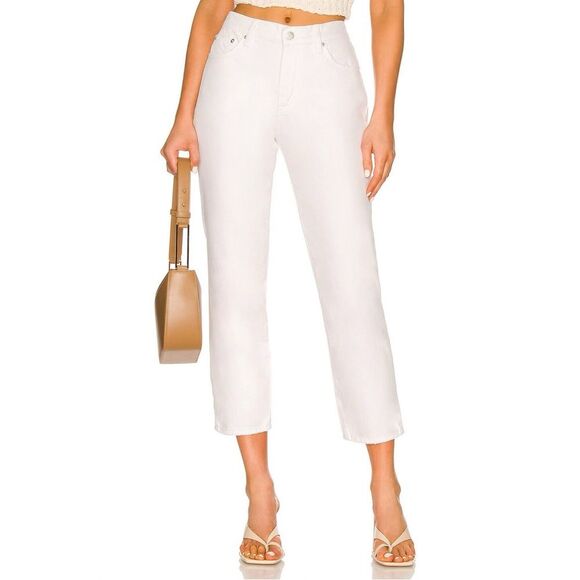 NWT PISTOLA Presley Cropped High Rise Relaxed Crop in Snowstorm White - Picture 1 of 9
